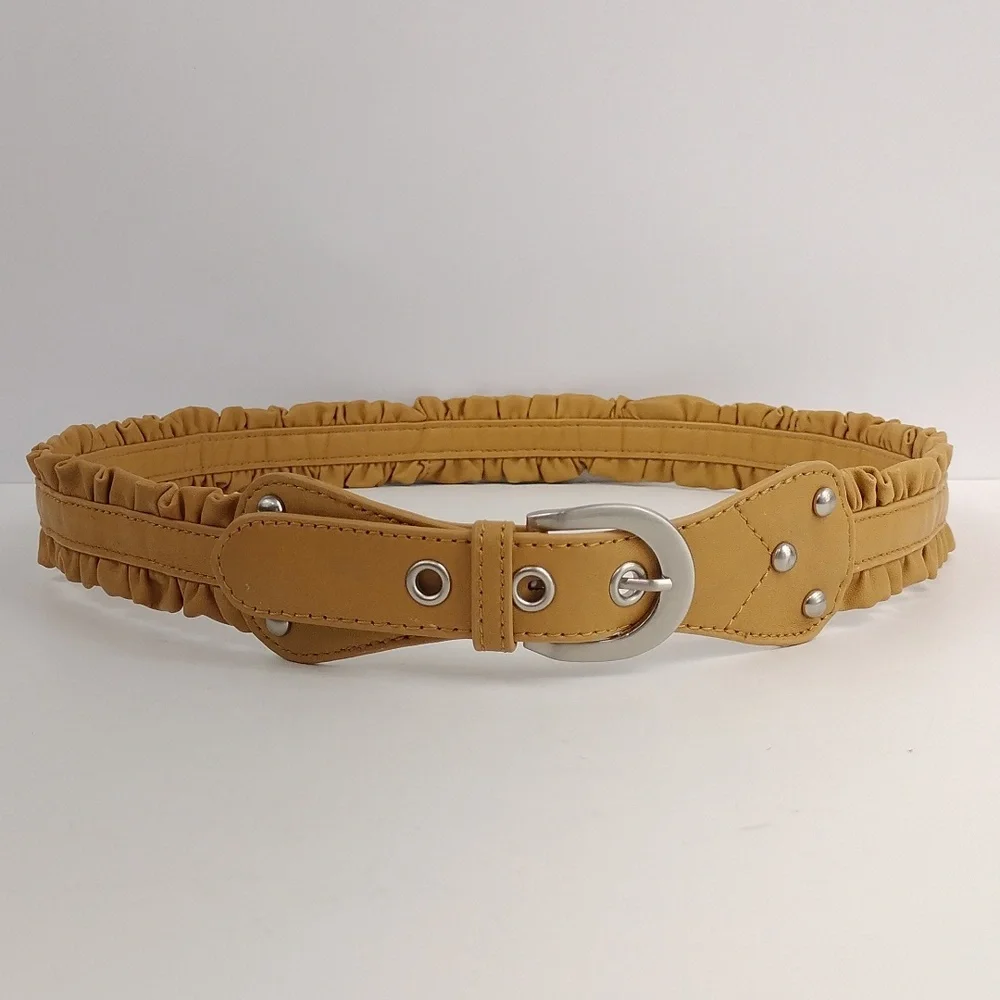 Coldwater Creek Ruffled Leather Belt